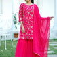 Rajwada Pink Georgette Embroidered Stitched Kurta Set For Women