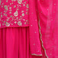 Rajwada Pink Georgette Embroidered Stitched Kurta Set For Women