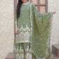 Rajwada Pista Green Georgette Embroidered Stitched Kurta Set For Women