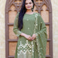Rajwada Pista Green Georgette Embroidered Stitched Kurta Set For Women