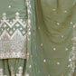 Rajwada Pista Green Georgette Embroidered Stitched Kurta Set For Women