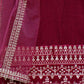 Rajwada Red Velvet Embroidered Stitched Kurta Set For Women