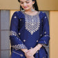 Rajwada Blue Chinon Embroidered Stitched Kurta Set For Women