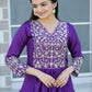Rajwada Purple Chinon Embroidered Stitched Kurta Set For Women