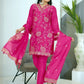 Rajwada Pink Chinon Embroidered Stitched Kurta Set For Women