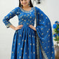 Rajwada Blue Chinon Embroidered Stitched Kurta Set For Women