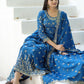 Rajwada Blue Chinon Embroidered Stitched Kurta Set For Women