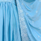 Rajwada Sky Blue Chinon Embroidered Stitched Kurta Set For Women