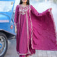 Rajwada Pink Chinon Embroidered Stitched Kurta Set For Women