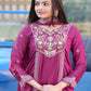 Rajwada Pink Chinon Embroidered Stitched Kurta Set For Women