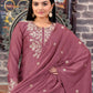 Rajwada Blush Pink Chinon Embroidered Stitched Kurta Set For Women