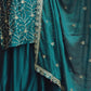 Rajwada Teal Green Poly Georgette Embroidered Stitched Kurta Set For Women