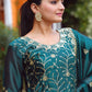 Rajwada Teal Green Poly Georgette Embroidered Stitched Kurta Set For Women