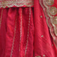 Rajwada Red Poly Georgette Embroidered Stitched Kurta Set For Women