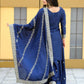 Rajwada Blue Chinon Embroidered Stitched Kurta Set For Women