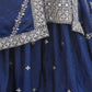 Rajwada Blue Chinon Embroidered Stitched Kurta Set For Women