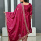 Rajwada Pink Chinon Embroidered Stitched Kurta Set For Women