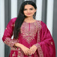 Rajwada Pink Chinon Embroidered Stitched Kurta Set For Women