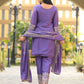 Rajwada Lavender Chinon Embroidered Stitched Kurta Set For Women