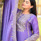 Rajwada Lavender Chinon Embroidered Stitched Kurta Set For Women