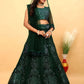 Rajwada Dark Green Net Embellished Semi-Stitched Lehenga For Women