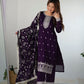 Rajwada Purple Silk Blend Embroidered Kurta Set For Women