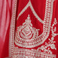 Rajwada Red Silk Blend Embroidered Kurta Set For Women