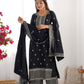 Rajwada Black Chinon Embroidered Kurta Set For Women