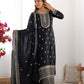 Rajwada Black Chinon Embroidered Kurta Set For Women
