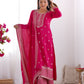 Rajwada Pink Chinon Embroidered Kurta Set For Women