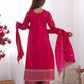 Rajwada Pink Chinon Embroidered Kurta Set For Women