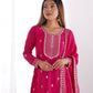 Rajwada Pink Chinon Embroidered Kurta Set For Women