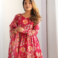 Rajwada Red Georgette Printed Kurta Set For Women