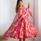 Rajwada Red Georgette Printed Kurta Set For Women