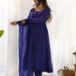Rajwada Blue Georgette Printed Kurta Set For Women