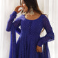 Rajwada Blue Georgette Printed Kurta Set For Women