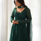 Rajwada Green Georgette Printed Kurta Set For Women