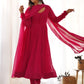 Rajwada Pink Georgette Printed Kurta Set For Women
