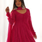 Rajwada Pink Georgette Printed Kurta Set For Women