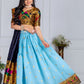 Rajwada Sky Blue Silk Blend Embellished Lehenga For Women