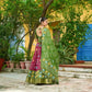 Rajwada Wine Silk Blend Printed Lehenga For Women