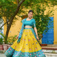 Rajwada Yellow Silk Blend Printed Lehenga For Women