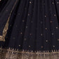Rajwada Black Georgette Solid Stitched Kurta Set For Women