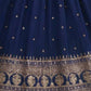 Rajwada Navy Blue Georgette Solid Stitched Kurta Set For Women