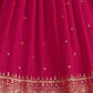 Rajwada Pink Georgette Solid Stitched Kurta Set For Women