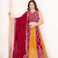 Rajwada Pink Silk Blend Embellished Lehenga For Women