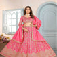 Rajwada Pink Chinon Sequence Embroidered Semi-Stitched Lehenga For Women