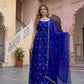 Rajwada Blue Georgette Solid Stitched Kurta Set For Women
