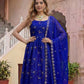 Rajwada Blue Georgette Solid Stitched Kurta Set For Women
