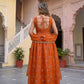 Rajwada Orange Georgette Solid Stitched Kurta Set For Women